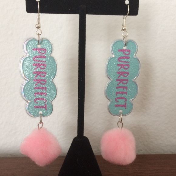 Mere's Fashion Musings Jewelry - 🌈NEW "You Are Purrfect" Pom Pom Earrings